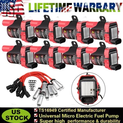 Paquete de 8 bobinas y cables de encendido redondos para Chevrolet 1500 2500 GMC LS UF262 D585 Foto 1 de 4