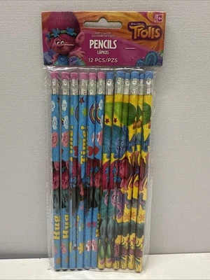 Paquete de 12 lápices de madera DreamWorks Trolls favores de fiesta Foto 1 de 2