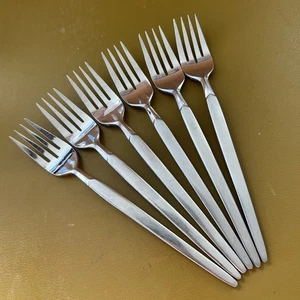 6 Salad Forks WINDRIM Dalton by Stanley Roberts stainless steel flatware Japan - Picture 1 of 4