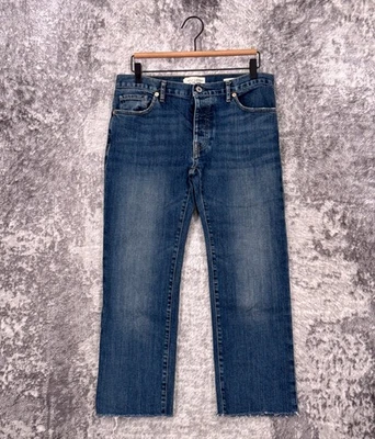 Jeans feminino Nili Lotan Boyfriend 27 botão mosca crop denim - Imagem 1 de 4