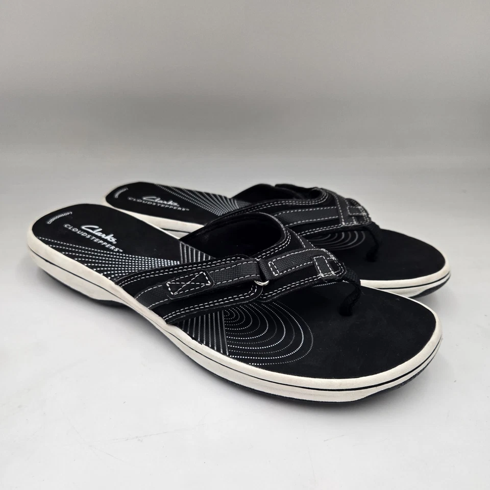 Chanclas Clarks Breeze Sea para mujer negras 7,5 M cómodas Foto 1 de 4
