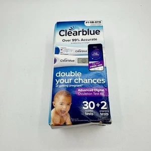 Clearblue Advanced Digital 30 Ovulation Tests + 2 Pregnancy Exp 12/31/26 Box dam - Picture 1 of 4