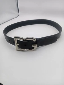Dolce Gabbana Gürtel Damen Schwarz Leder Große DG Silber Metallschnalle Gr. 80/32 - Bild 1 von 12