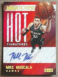2015-16 Hoops Hot Signatures #HS-MM Mike Muscala Autograph Atlanta Hawks Card - Picture 1 of 3