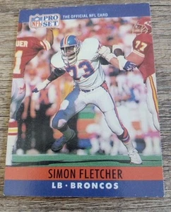 1990 Pro Set Football Simon Fletcher Card 89 Denver Broncos - Picture 1 of 2