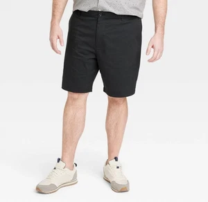 Men's Big & Tall Regular Fit 9" Tech Chino Shorts - Goodfellow & Co Black sz 54 - Picture 1 of 1