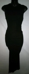 James Perse Sz 2 Black Ruched Long Sheath Sleeveless Dress - Picture 1 of 7
