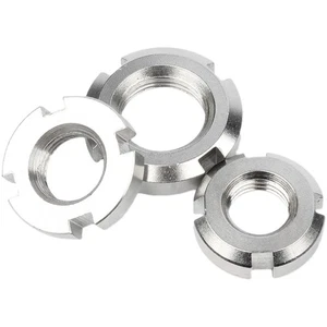 304 Stainless Steel Round Slotted Locknut Retaining Nut M10 M12 M14 M16 M18~M60 - Picture 1 of 5