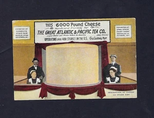 c1909 Advertising Postcard, Great Atlantic & Pacific Tea Co. 6000 Pound Cheese - Picture 1 of 2