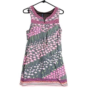 Free People Womens Dress Multicolored Boho Split V Neckline Shift Floral 4 - Picture 1 of 12