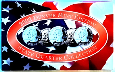 2002 Denver Mint 5-Coin State Quarter BU Set w/ COA - Image 1 of 4