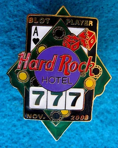 LAS VEGAS HOTEL Hard Rock Cafe SLOT PLAYER SERIES ACE HEARTS & DICE NOV 2008 PIN - Picture 1 of 1