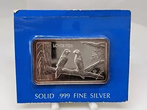 Vintage 1oz Silver Bar Mt. Everest Mint -Love Birds Rare 1970s - Picture 1 of 3