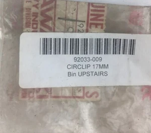 Genuine Kawasaki 92033-009 Circlip 17mm 1967-1978 A1,A7, SS, Mach, KH, KX, F12MX - Picture 1 of 2