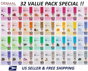 Dermal Korea Collagen Essence Full Face Facial Mask Sheet (32 Combo Pack) New - Picture 1 of 5