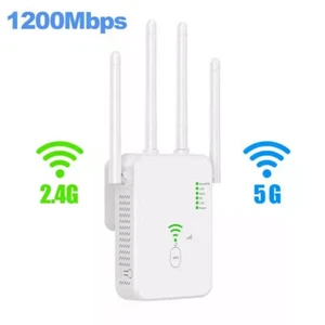 WiFi Extender Signal Booster 1200Mbps Dual Band Long Range Outdoor Repeater - Picture 1 of 3