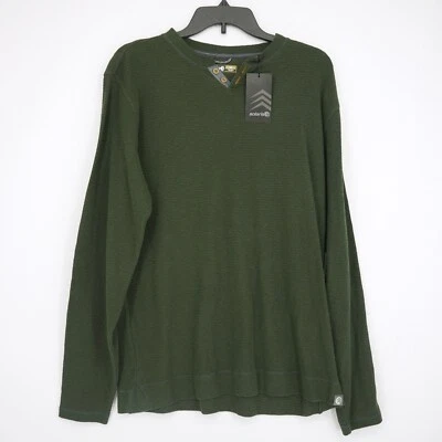 Camisa masculina Solaris manga longa M média verde entalhe gola 100% algodão nova com etiquetas - Imagem 1 de 4