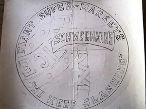 SCHWEGMANN'S SUPER MARKETS H.ALVIN SHARPE ARTIST'S PROOF--PROPOSED DESIGN - Picture 1 of 3