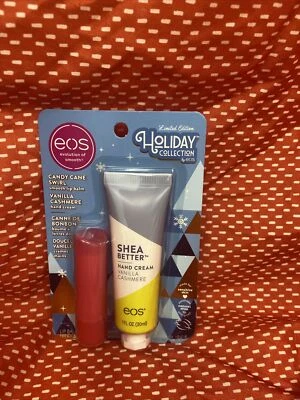 Праздничный набор EOS Candy Cane Swirl бальзам для губ и ваниль кашемир крем лосьон для рук - Изображение 1 из 4