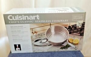 Cuisinart Stainless Universal Steamer with Cover Chef's Classic New Open Box