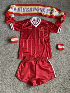 Liverpool vintage 1982 85 rare Umbro Red Home football Shirt 30/32 Shorts Scarf - Picture 1 of 5