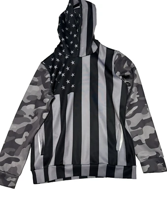 SAYM Boy's Size 18-20 USA American Flag Patriotic Fleece lining Pullover Hoodies - Image 1 of 4