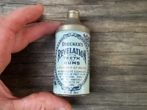 Old 1928 Druckers Revelation Teeth & Gum Power Litho Tin Can Worlds Fair 1915 - Picture 1 of 7