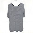 LuLaRoe Womens Irma Black and White Striped Ribbed Tunic Top Shirt Size XXS