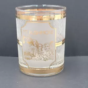 Mt. Vidrio Rushmore Souvenir CULVER Borde Oro 22K Bola Baja Rocas Vidrio - Imagen 1 de 9