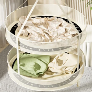 Hanging Mesh Net Dryer Collapsible Laundry Basket Folding Drying Rack Folding - Picture 1 of 12