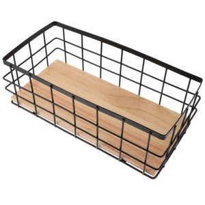 Wall-mounted Wood Board Rack Wall Hanging Bathroom Basket for Kitchen Bathroom - Picture 1 of 12