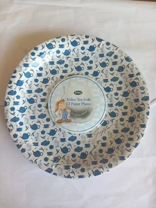 Pack 12 , 9",Tetley Tea Folk Party Paper Plates, Freepost U.K - Picture 1 of 4