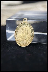 † ANTIKER HERZ JESU & MARIA HEILIGE BRONZE MEDAILLE ANHÄNGER FRANKREICH 19. † - Bild 1 von 12