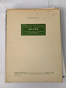 Sheet Music Antony Hopkins Suite For Descant (Soprano) Recorder And Pianoforte - Picture 1 of 3