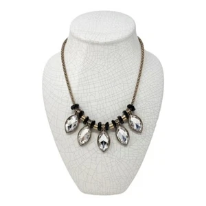 Goldtone, Rhinestone Statement Bib Necklace - Picture 1 of 5