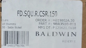 Baldwin Square Non-Turning 2-Sided Thru-Door Dummy Door Lever Set | FDSQURCSR150 - Picture 1 of 4