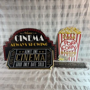 Set 4 Insegna Cinema Decorazione Parete Distribuita da Hobby Lobby - Foto 1 di 12