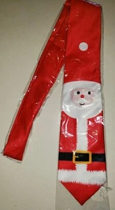 mens NEW LONG RED CHRISTMAS NECK TIE SANTA CLAUS one size fits most CUTE @@ - Picture 1 of 1