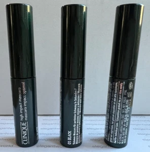 Clinique High Impact Mascara 01 Black .14 oz / 3.5ml Each LOT OF 3 - Picture 1 of 1