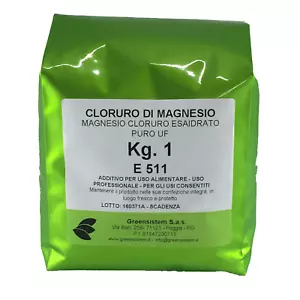CLORURO DI MAGNESIO KG. 1 IN BUSTA - PURO - ADDITIVO ALIMENTARE - Foto 1 di 1