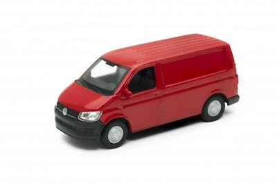 Volkswagen VW T6 Bus Trasportatore Modellino Auto Rosso WELLY 1:3 4 Nuovo - Immagine 1 di 2
