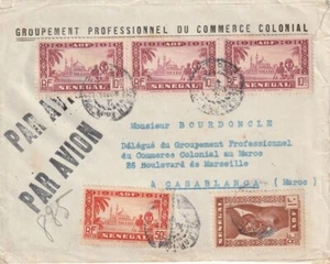 SENEGAL: Cubierta de correo aéreo a Marruecos 194?. - Imagen 1 de 2