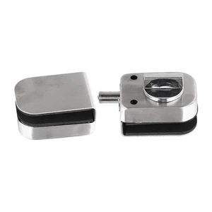 Glass Door Lock Hardware Study Family House Flat Gate No Punching Office - Picture 1 of 12
