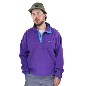 VTG 80s Patagonia Synchilla Fleece Snap-t Pullover Mens XL Purple 1980's Jacket - Picture 1 of 10