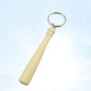2 Pcs Wooden Baseball Club Keychain Man Chains for Women Mens Hanging - Picture 1 of 11
