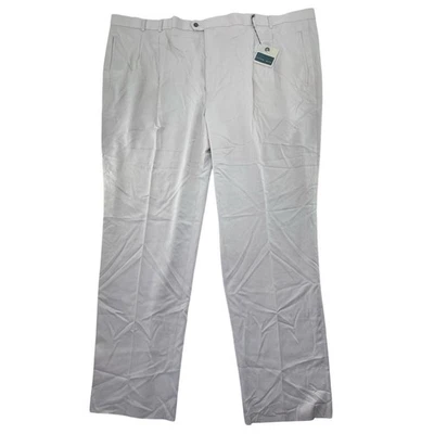 Pantalones de vestir Cutter & Buck grandes y altos 60B 58 x 37 sin dobladillo doble pliegue caqui Foto 1 de 4
