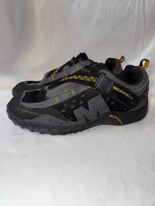 Merrell Intercept J73977 Kids Sneakers 6 Black Yellow Outdoor Trail Hiking Shoes - Picture 1 of 9