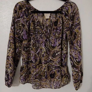Michael Kors Women's Blouse Sz. P/M Ties At Front Neck Gathers At Neck, Waist, - Picture 1 of 10