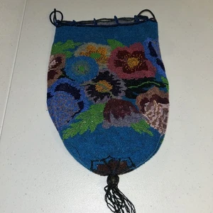 👛 Cartera Vintage 👛Fina Micro Cuentas Floral Retícula Bolso Bolso de Mano Como Está - Imagen 1 de 7