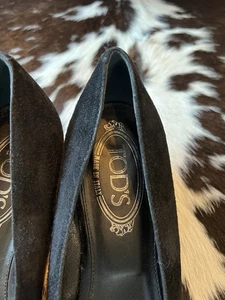 Scarpe decolte con tacco Tod's donna tg 39 scamosciate nere zeppa ottime - Foto 1 di 6